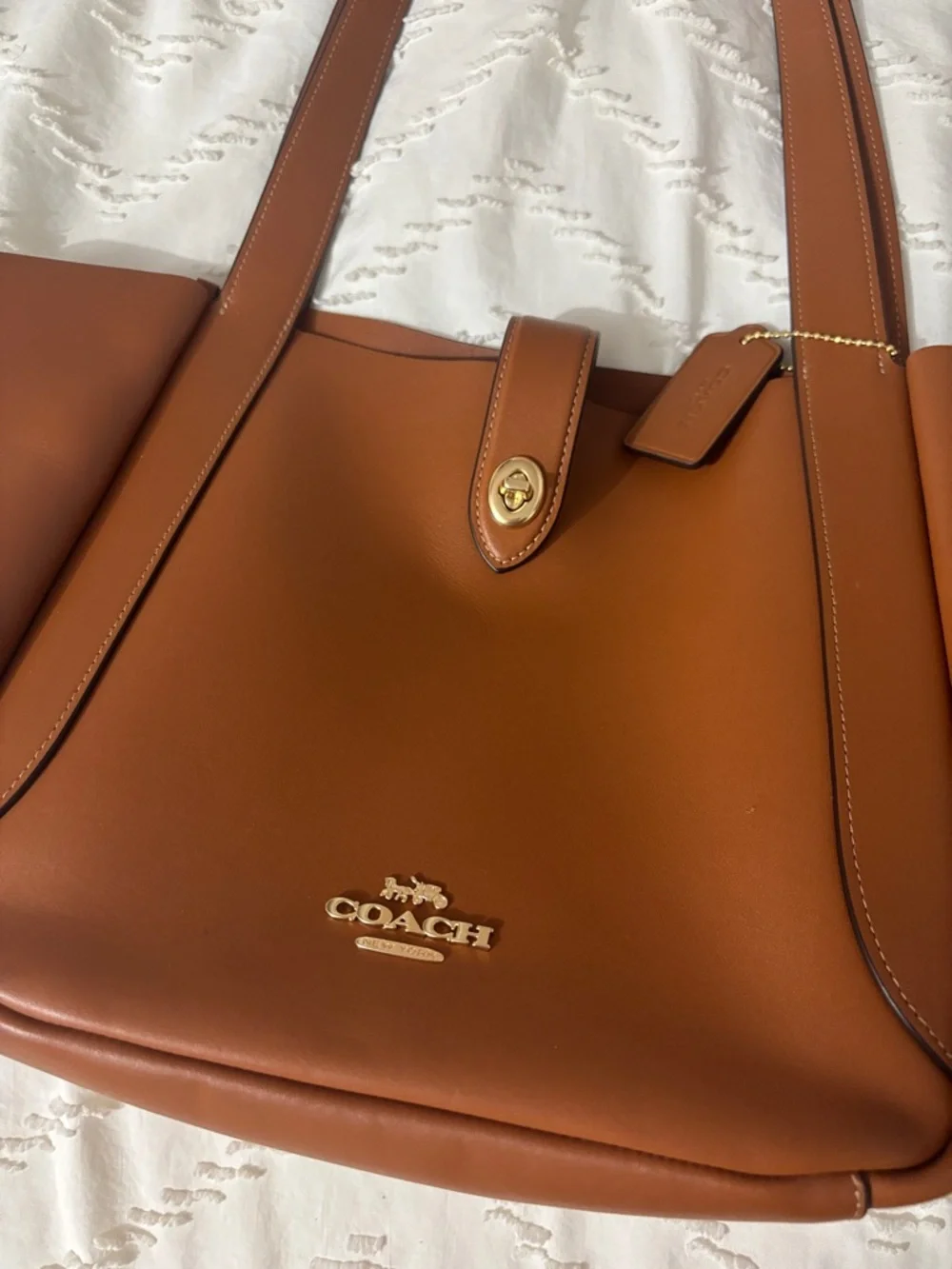 Coach Hadley Turnlock Tote cognac